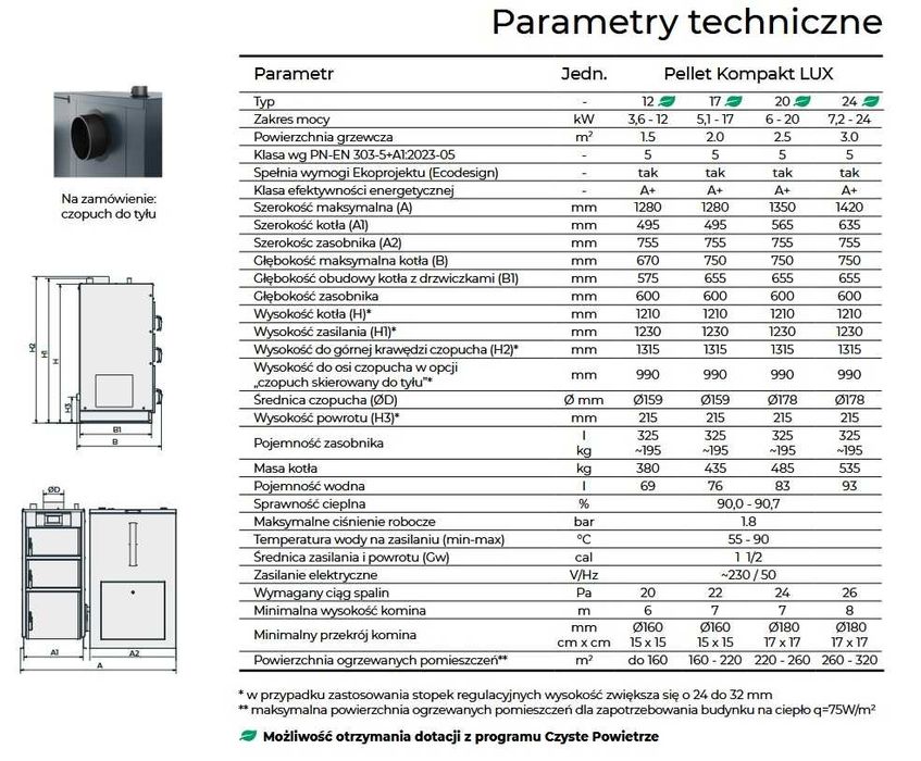 Kocioł Pellet Kompakt LUX na pellet / KAMEN 12kW