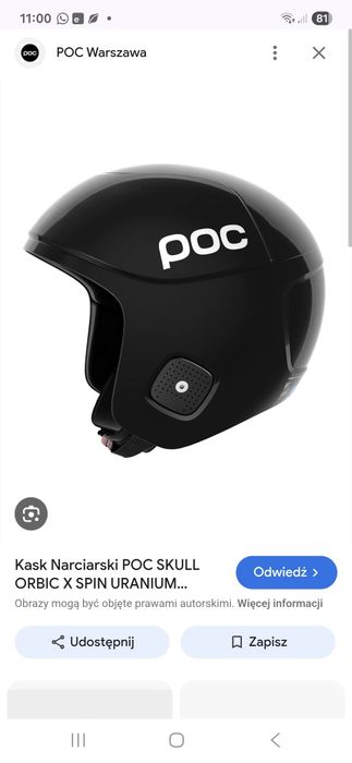 Kask narciarski POC Skull Orbic X SPIN Nowy