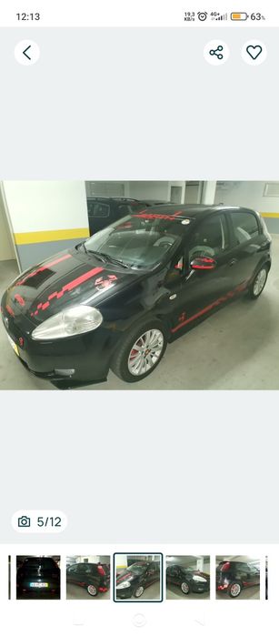 Fiat Grande Punto 1.2 Design Giugiaro e Look visual Abarth Sport, muito estimado, carro de garagem.