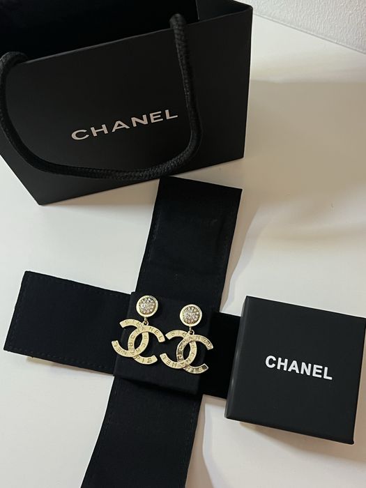 Chanel kolczyki złote + opakowania