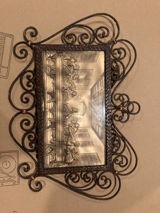 Quadro antigo da "Última ceia de Cristo" em 3D