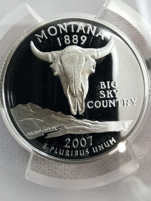 США 25 центів 2007р. - 50 штатів "MONTANA". СРІБЛО. СЛАБ.