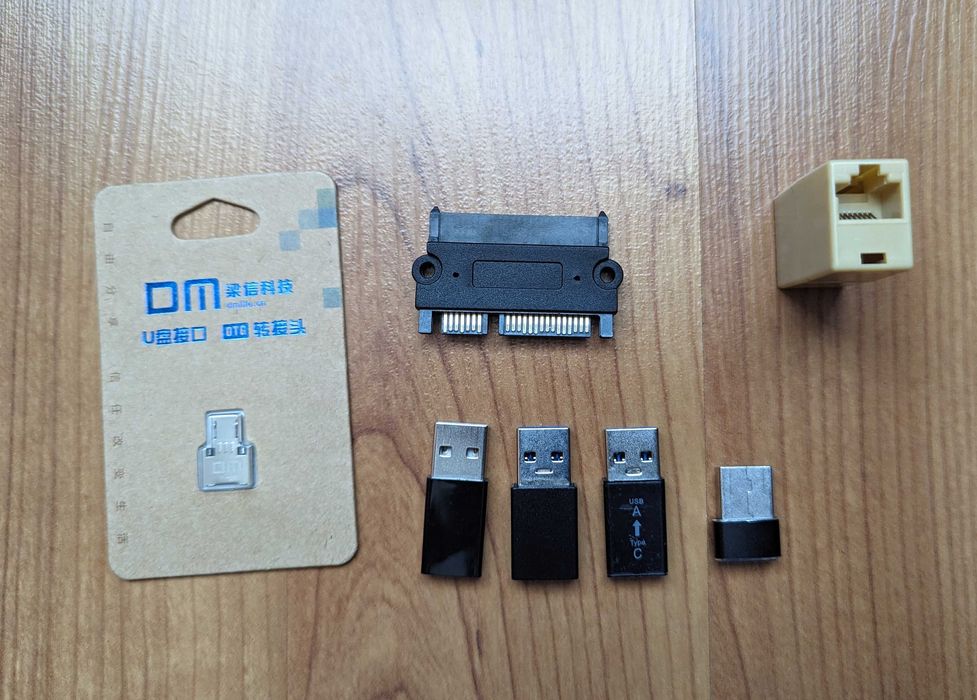 Набор переходников Type C - Usb type A Micro USB RJ45 Sata