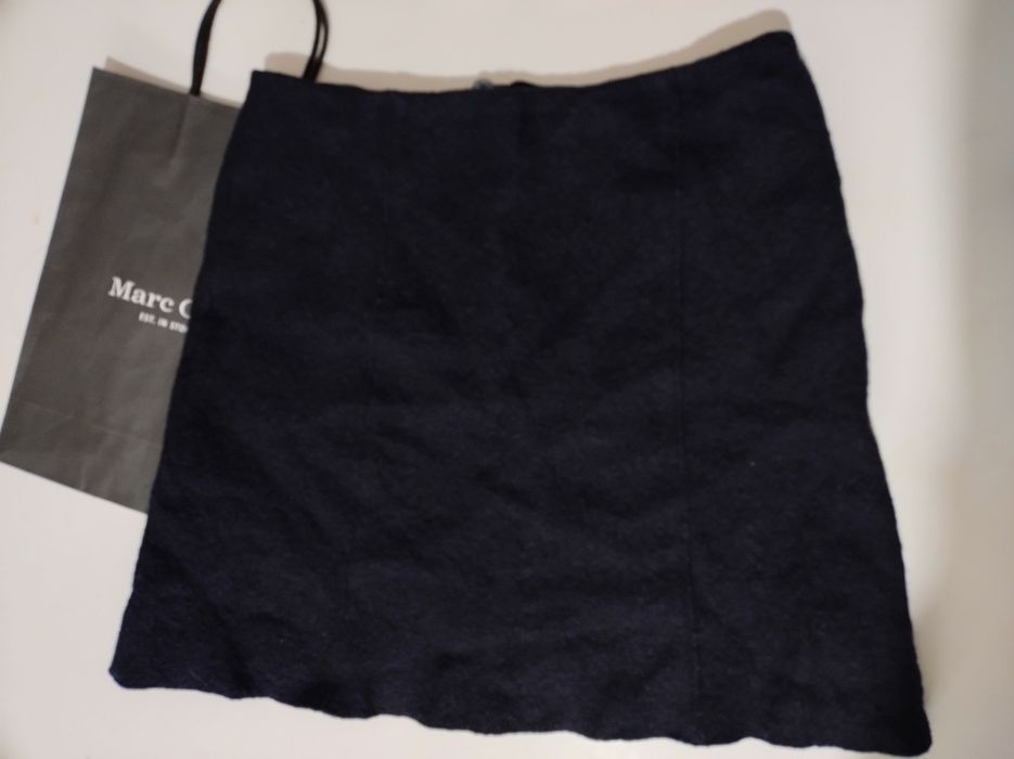 Wełniana granatowa spódnica Marco Polo.Rozm.S.Mini.
