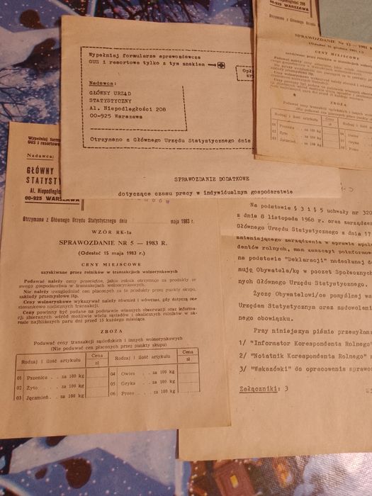 Notatnik korespondenta rolnego 1981 GUS