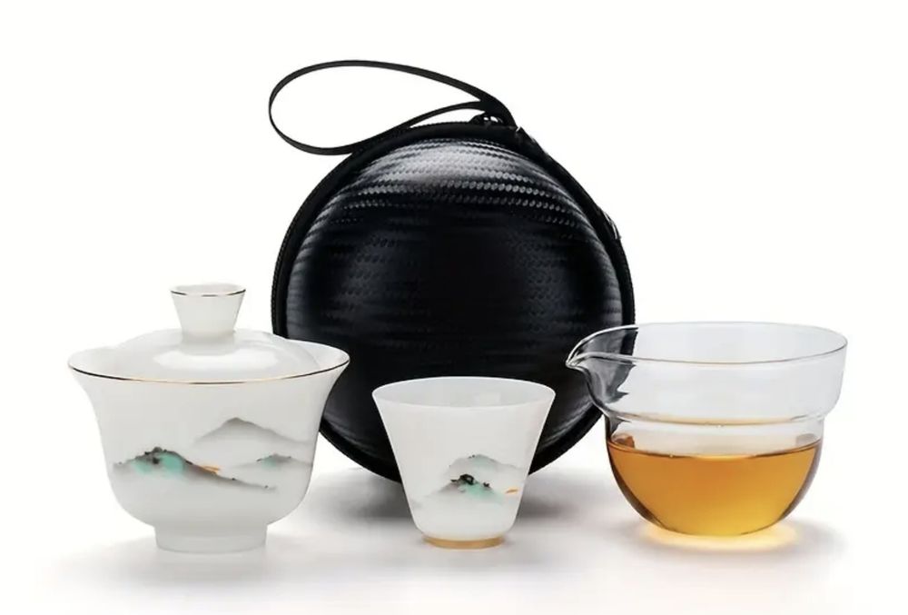 Чайний набір в чохлі,для подорожі/природи,чайний набір гори/гайвань