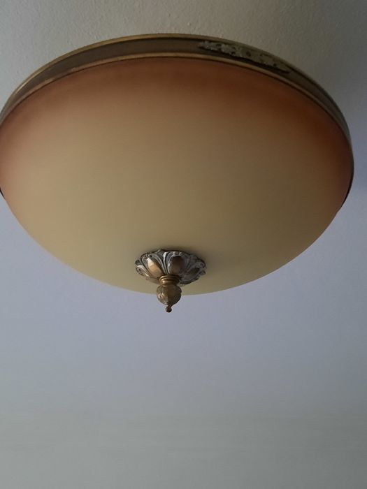 Candeeiro Lustre dourado e caramelo