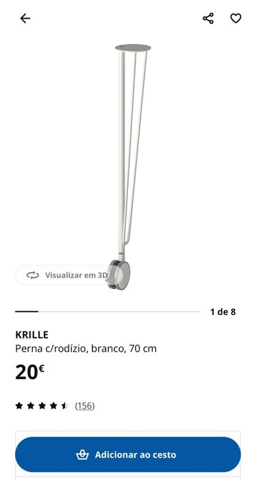 Krille Pernas de mesa com rodas ikea