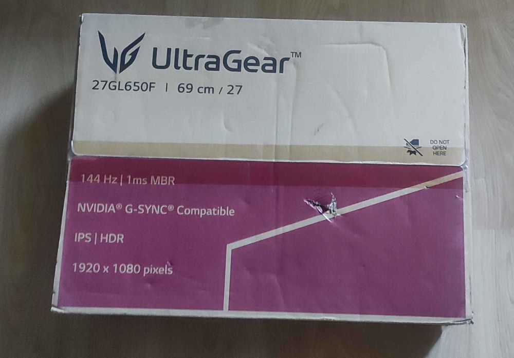 Monitor LG, FullHD, 27 cali, 144Hz, 27GL650F