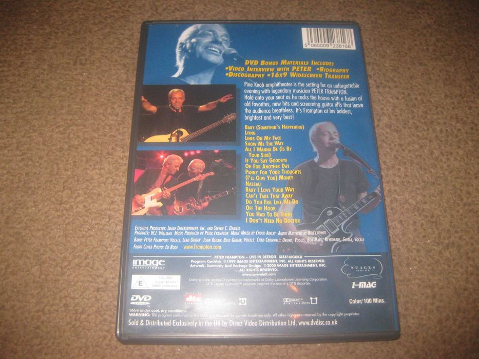 DVD Musical do Peter Frampton "Peter Frampton: Live In Detroit"