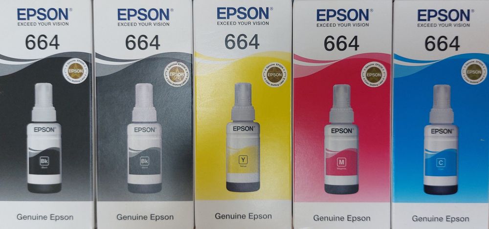 Оригінальні чорнила EPSON 664 + чорний додатково