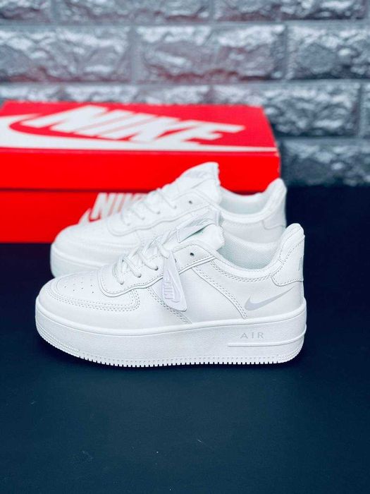 Форсы женские / Кожаные женские кроссовки / Nike Force 1 White / популярные красовки на лето кожа / найк форс женские / топ цена