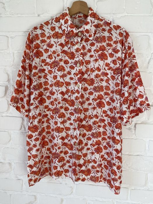 Koszula vintage w kwiaty lata 80 90 retro prl