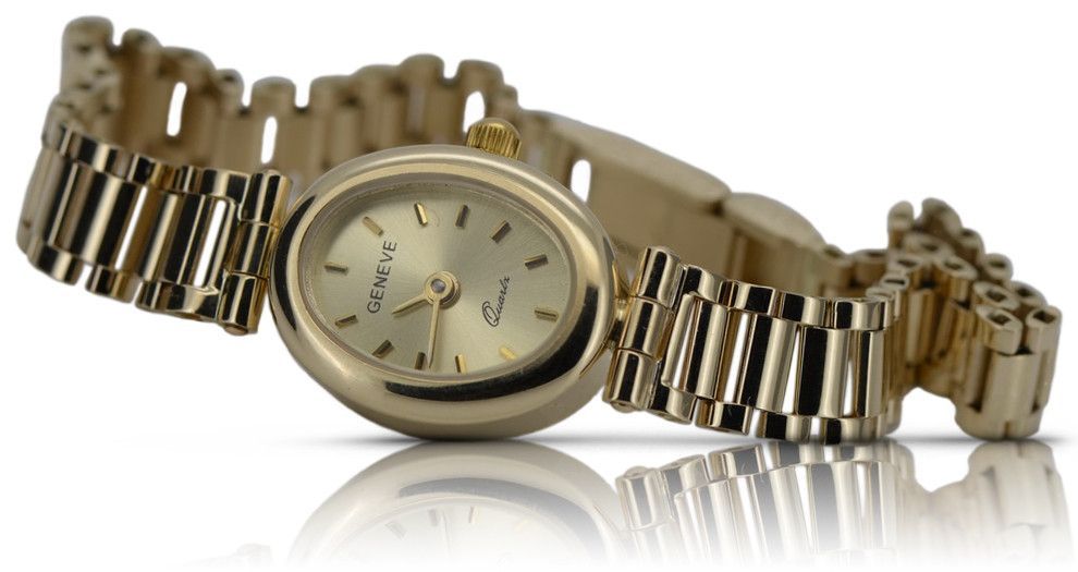 Prześliczny 14k 585 złoty damski zegarek Geneve lw099y Warszawa