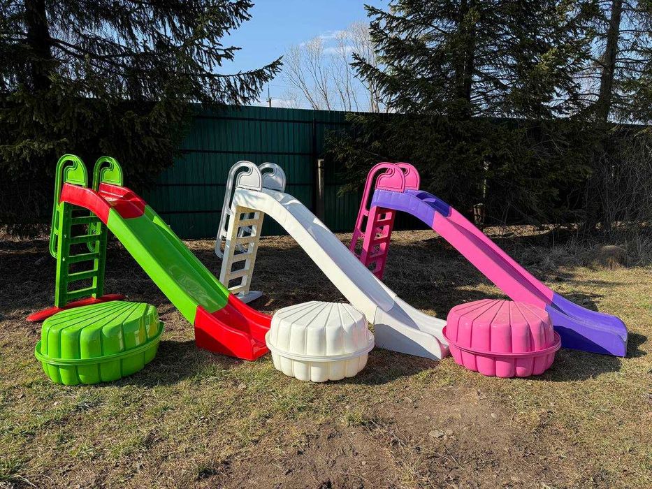 Набір для дітей будиночок гірка,пісочниця з накриттям,Будиночок,гірка