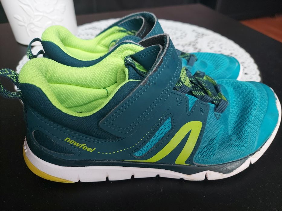 buty decathlon 34 21,5cm blue green na rzep
