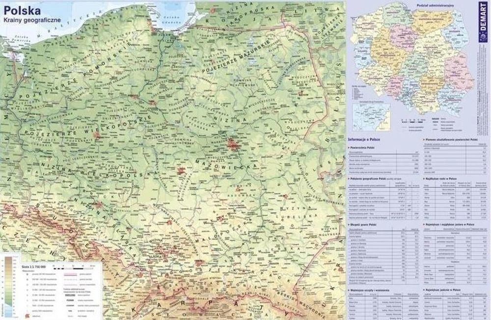 Podkładka na biurko Mapa Polski