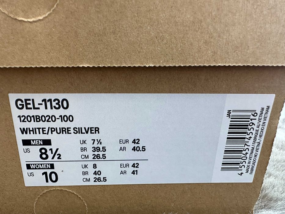 Buty męskie białe sportowe trampki asics gel-1130 42