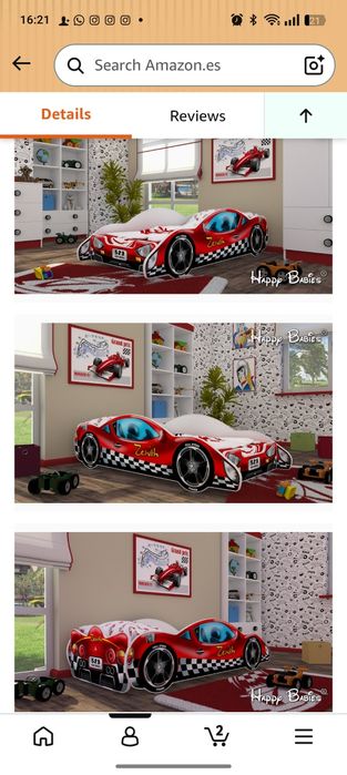 Cama carro de corrida