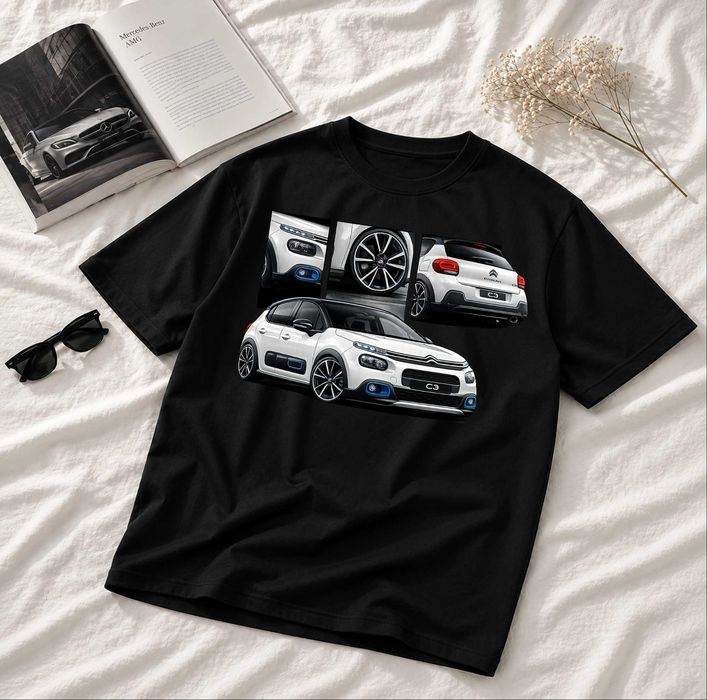 Męska Czarna Koszulka M Citroën C3 | Rozmiary S-XL