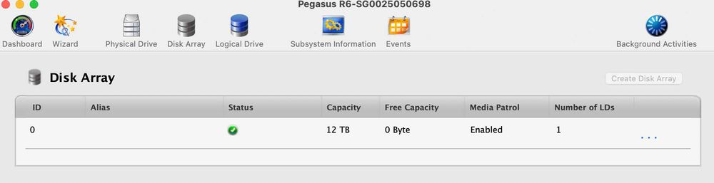 Array de discos externo Thunderbolt Promise Pegasus R6 12TB