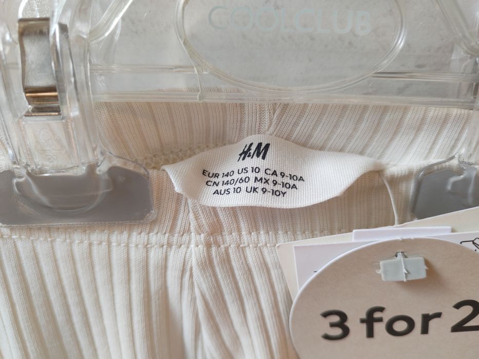 Legginsy 128/134 H&M nowe kremowe