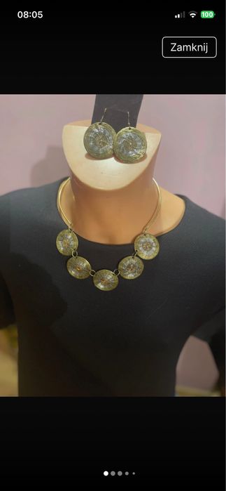 Komplet pieknej indyjskiej biżuterii