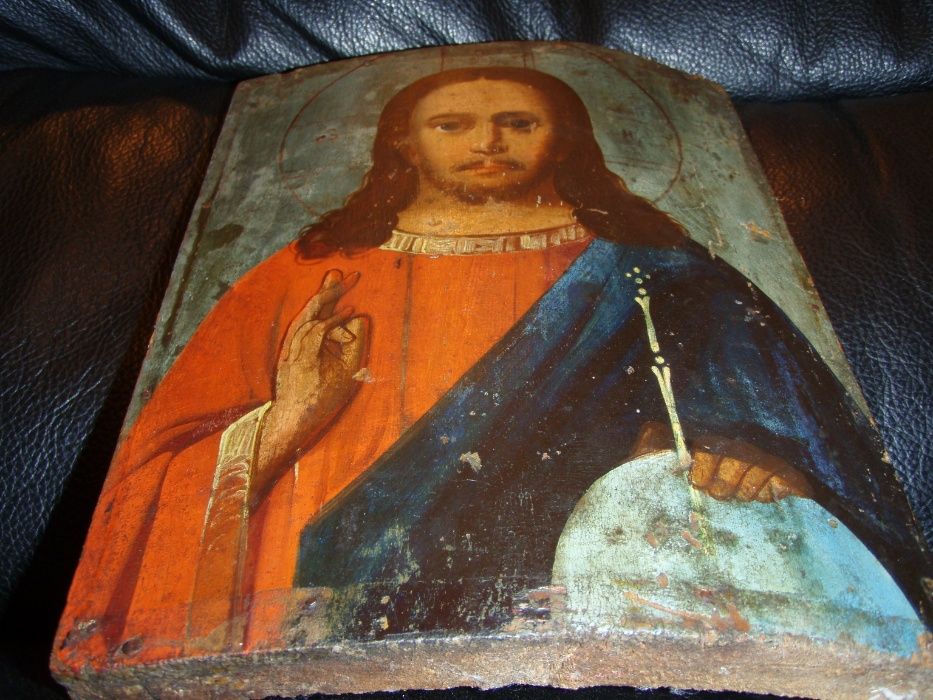 Икона Спас Вседержитель (Пантократор), нач. XIX в. 22х16 см, доска