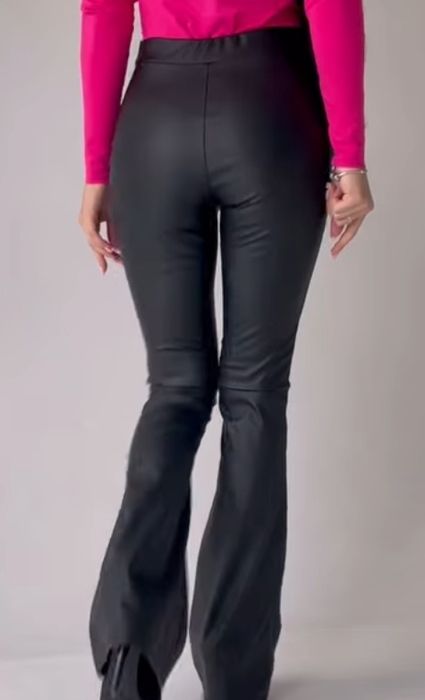 Лосини  легінси кльош з екошкіри