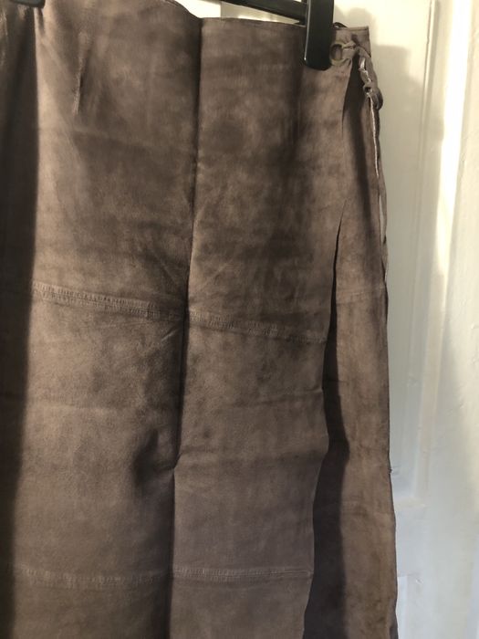 Кожана спідниця довга