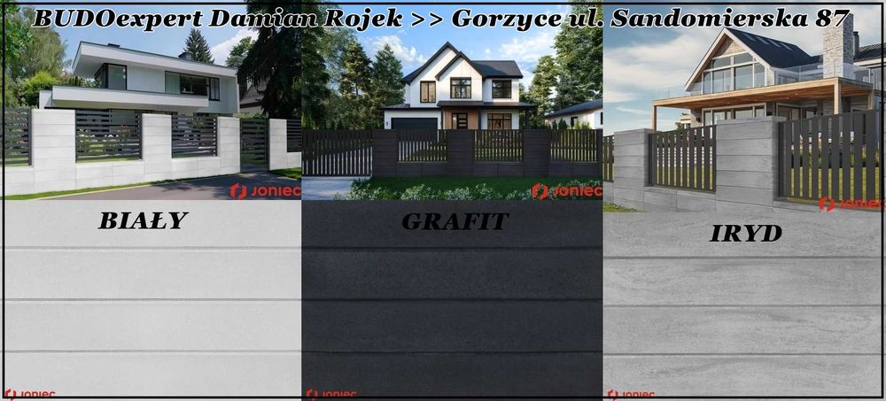 Nowoczesny bloczek na ogrodzenie Joniec Roma Integra ECO 75x20x20 SLIM