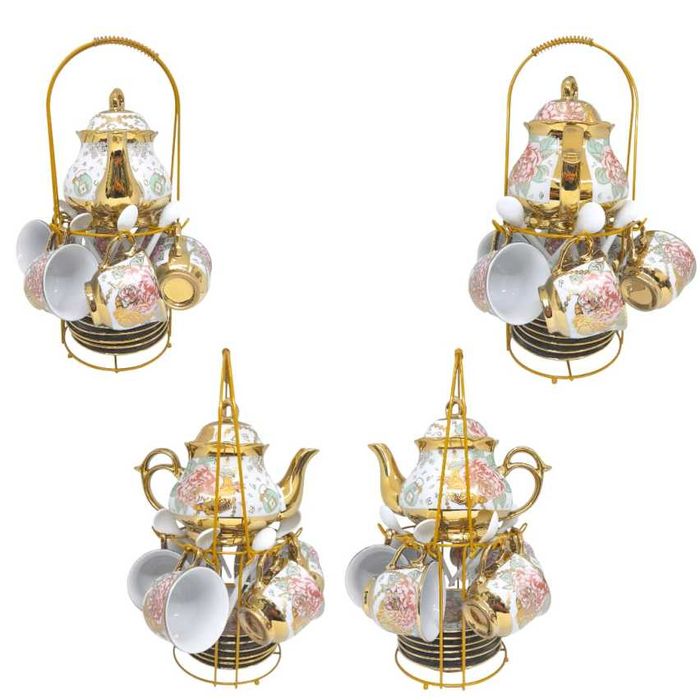 Conjunto para Chá/Café de Cerâmica com 19 Peças - NOVO