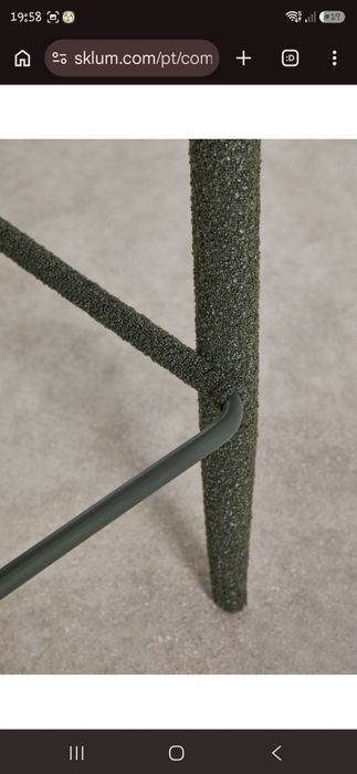Banco alto 75 cm em tecido bouclé verde army Sklum