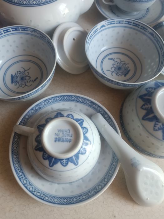 15 elementowa porcelana chińska z ryzem