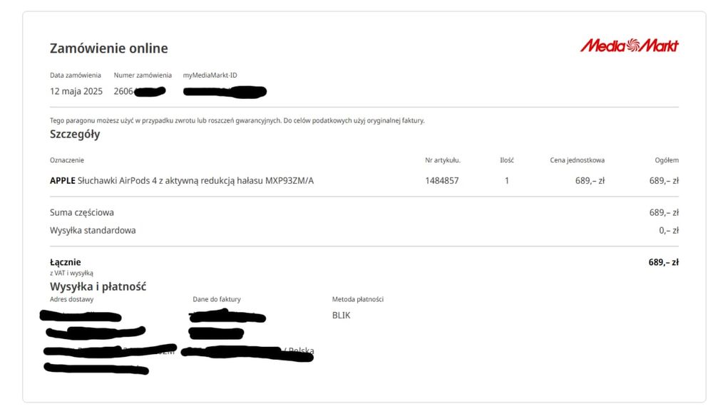 Sluchawki Apple AirPods 4 ANC