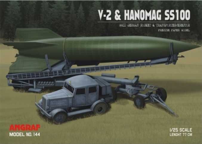 Model kartonowy rakieta V-2 Hanomag SS100, Angraf Model, 1:25