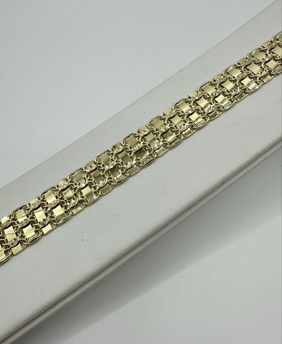 Złota Damska Bransoletka Szeroka Pr.585 NOWA !!!