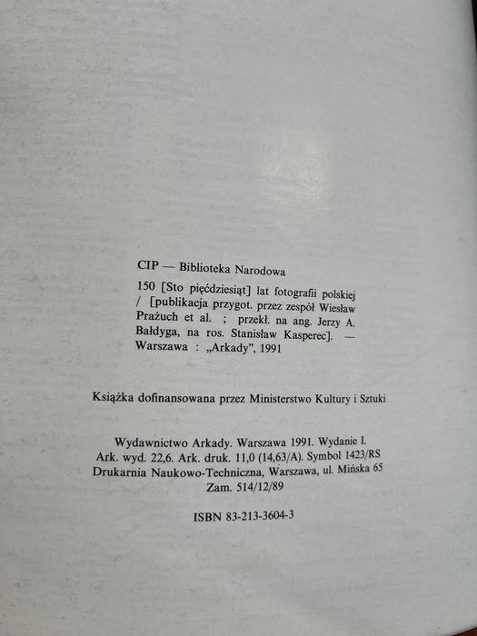 Książka “150 lat fotografii polskiej”