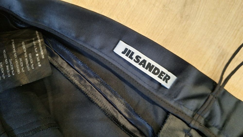 JIL SANDER – Satynowe Spodnie Premium Made in Italy r. M