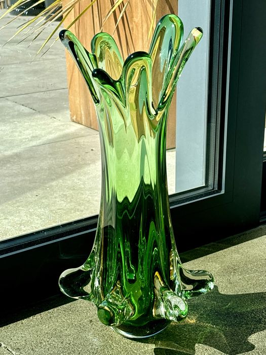 Ogromny Wazon Murano projekt Fratelli Toso Absolutny Rarytas Uranowy