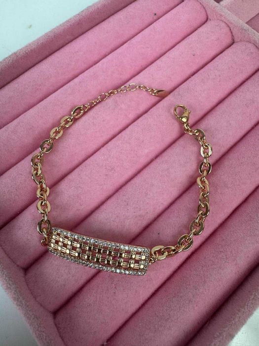 Bransoletka elegancka szeroka złota stal nierdzewna b109