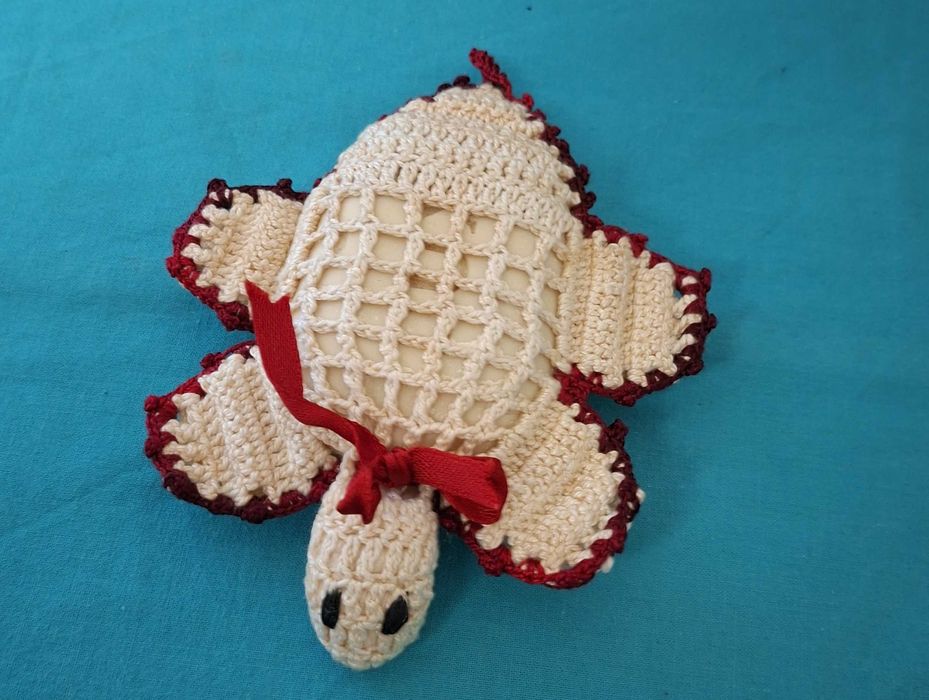 Tartaruga de Crochet para sabonete, vintage