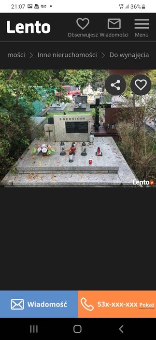 Udostępnię miejsce w grobie na URNE