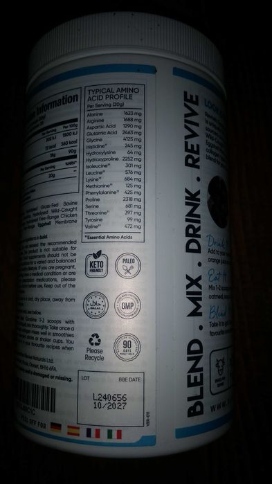 Multi Kolagen Protein typ I II III V X w proszku włosy skóra paznokcie