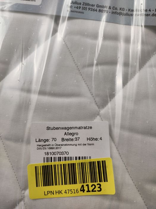 Nowy Materac do Kołyski / Gondoli Julius Zöllner
