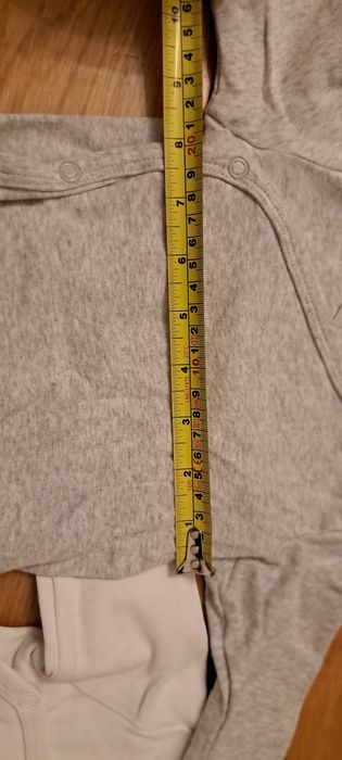 Body z długim rękawem, koperowe, 74, Hm, unisex, białe, szare