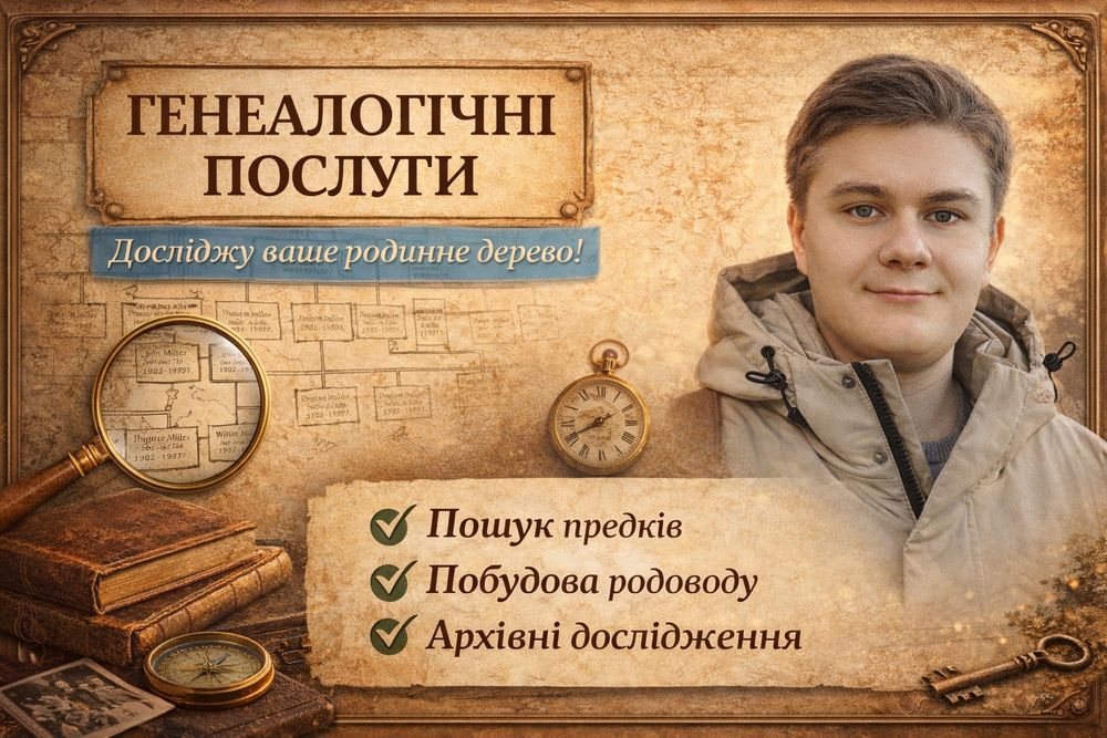 Професійний генеалог. Ким були ваші прадіди? Дослідження родоводу. Послуги генеалога