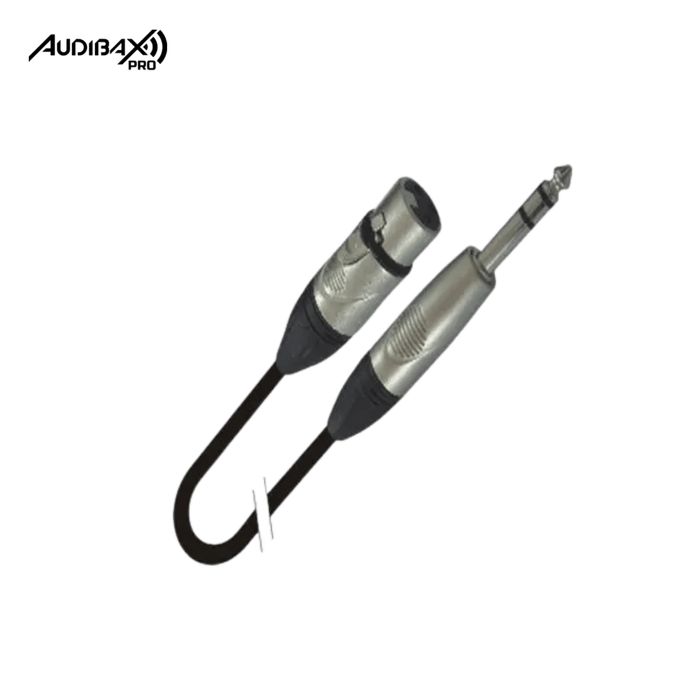 Audibax Pro Cabo XLR Macho a Jack Mono 1 Metro Negro