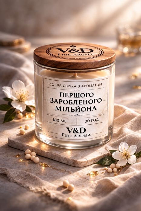 Свічка з екологісного соевого та кокосоаого воску з ароматом