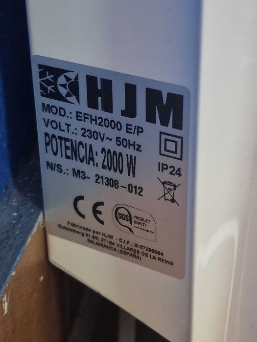 Aquecedor / Emissor térmico HJM EFH BRANCO 2000W